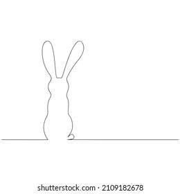 Hare or rabbit drawn in one line. Concept for logo, flyer, banner.