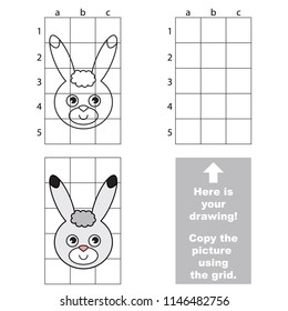 Hare Rabbit Face, the educational game with simple game level. Copy the picture.