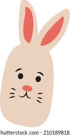 Hare or rabbit, farm animal head vector. Illustration in cartoon