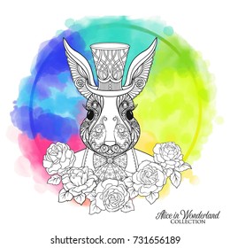 Hare or rabbit in the hat from the fairy tale