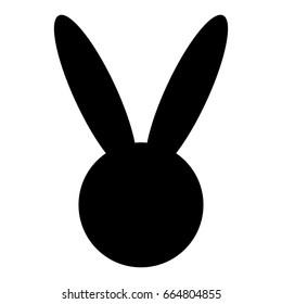 Hare or rabbit head black icon .
