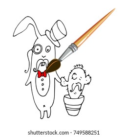 hare, rabbit, illustration, vector, animal, bunny, easter