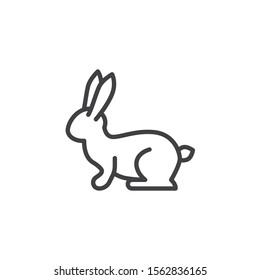 Hare, rabbit line icon. linear style sign for mobile concept and web design. Hare, hunting outline vector icon. Symbol, logo illustration. Vector graphics