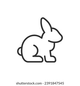 Hare, rabbit, linear icon. Line with editable stroke