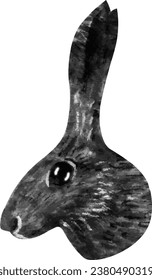 Hare, rabbit portrait isolated vector