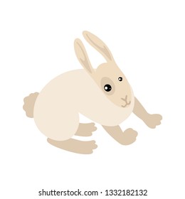 Hare or rabbit. Simple logo, children's illustration. Animal. Vector drawing