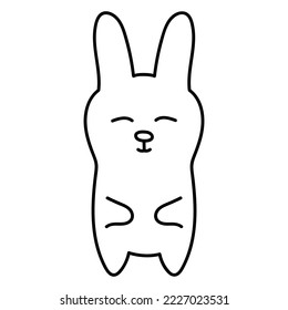 hare, rabbit symbol year 2023. Cartoon card with 2023 symbol year hare for celebration design. Cute cartoon easter illustration. Vector illustration set.