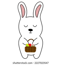 hare, rabbit symbol year 2023. Cartoon card with 2023 symbol year hare for celebration design. Cute cartoon easter illustration. Vector illustration set.