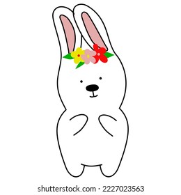 hare, rabbit symbol year 2023. Cartoon card with 2023 symbol year hare for celebration design. Cute cartoon easter illustration. Vector illustration set.