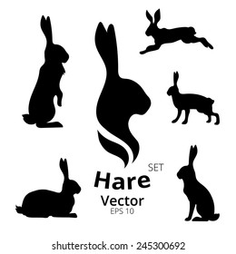 Hare set, vector, eps 10