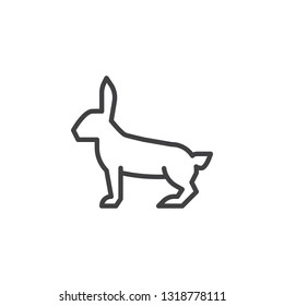 Hare side view line icon. linear style sign for mobile concept and web design. Hare outline vector icon. Rabbit symbol, logo illustration. Pixel perfect vector graphics