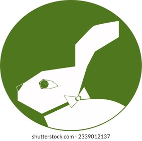 silueta de liebre sobre un fondo verde
