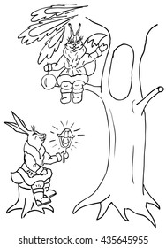 Hare and squirrel are celebrating Christmas