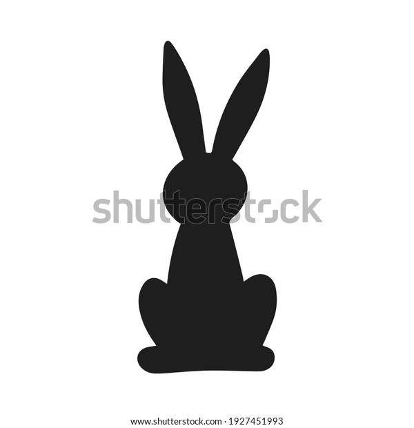 Hare swadow design element. Illustration\
for card, poster, sticker, pattern. Easter bunny, rabbit. Cute\
animal silhouette, vector design element.\
