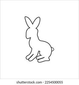 Hare symbol. Rabbit, hare icon. Rabbit silhouette. Vector illustration isolated on white background.