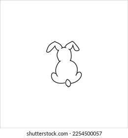 Símbolo de liebre. Conejo, icono de liebre. Silueta de conejo. Ilustración vectorial aislada en fondo blanco.