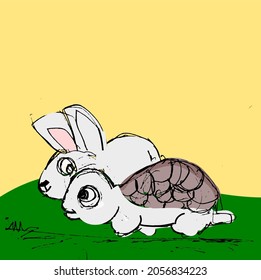 Hare And The Tortoise Children's Book Illustration