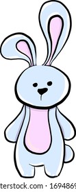 Hare toy, illustration, vector on white background