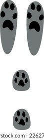 Hare track paw print Vector animal hares