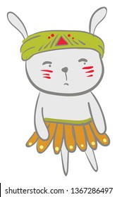 Hare in tribal costume vector 