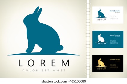 hare vector with business card template.