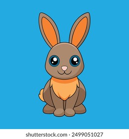 Hare vector with cartoon clipart and line art design. Ideal for digital and print projects, including posters, t-shirts, and more. Perfect for creative use.