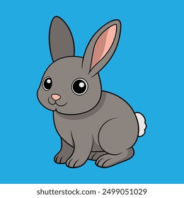 Hare vector with cartoon clipart and line art design. Ideal for digital and print projects, including posters, t-shirts, and more. Perfect for creative use.