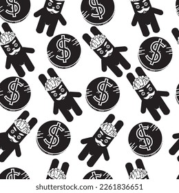 
Hare vector drawing, pattern. Rich man, black and white image. White background.