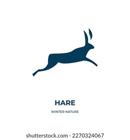 hare vector icon. hare, rabbit, farm filled icons from flat winter nature concept. Isolated black glyph icon, vector illustration symbol element for web design and mobile apps