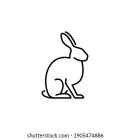 Hare vector icon. Rabbit  illustration. Wild animal sign.