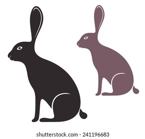 Hare vector illustration. Abstract hare on white background
