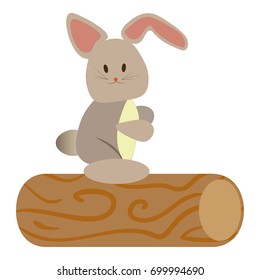 hare vector illustration style Flat