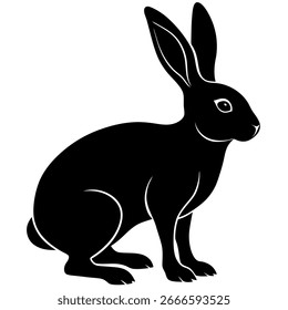Hare vetor Silhueta sobre fundo branco