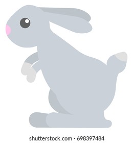 Hare wild animal flat icon, vector sign, colorful pictogram isolated on white. Symbol, logo illustration. Flat style design