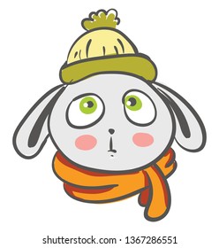 Hare in winter dress vector  