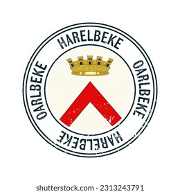 Harelbeke , Belgium city vector grunge rubber stamp over white background