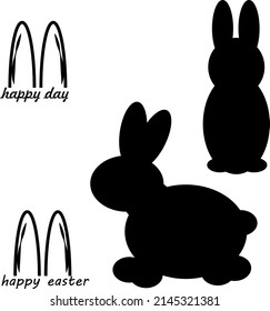Haare-Symbole für Ostern.  glücklicher Urlaub.  Ohrvektor