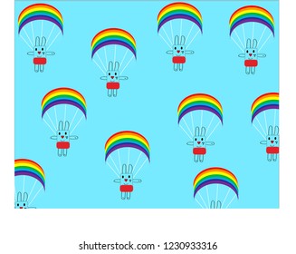 hares on parachutes pattern