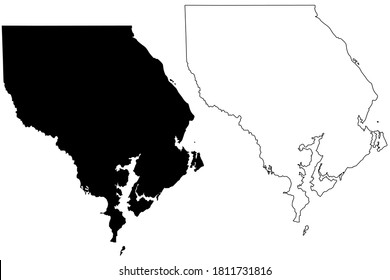 Harford County, Maryland (U.S. county, United States of America, USA, U.S., US) map vector illustration, scribble sketch Harford map