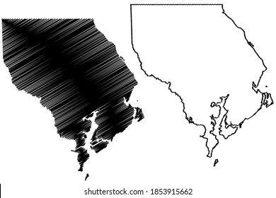 Harford County, Maryland (US County, Vereinigte Staaten von Amerika, USA, USA), Karte, Vektorgrafik, Skizze Harford Karte