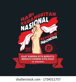 Hari Kebangkitan Nasional, 20 Mei. Translation : May 20, National Awakening Day of Indonesia. vector illustration. svg
