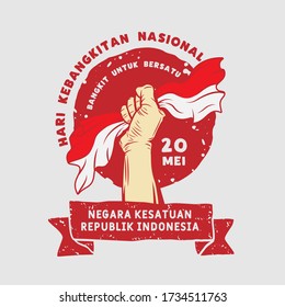 Hari Kebangkitan Nasional, 20 Mei. Translation : May 20, National Awakening Day of Indonesia. vector illustration. svg