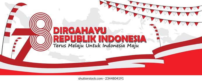 hari kemerdekaan republik indonesia ke 78 banner vector 