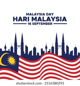 Hari Malaysia, Malaysia day, 16 September, post, ads,banner, poster, flyer  design  for Hari Malaysia, editable template, stock illustration, vector, eps fiel.