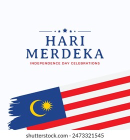 Hari merdeka  malaysia independence day celebration graphics template