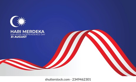 Hari Merdeka Malaysia. Vector Illustration Of Malaysia Independence Day And Malaysia Flag