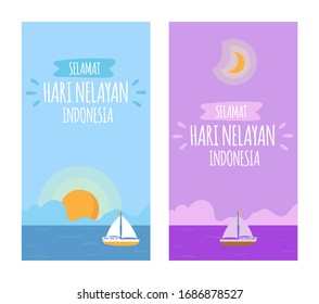 Hari Nelayan Indonesia. Hari Nelayan. Nelayan.
Translation : National Fisherman Day Indonesia. Indonesian Fisherman. Fisherman.
Vector illustration suitable for greeting card, poster and banner