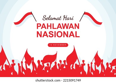 Hari pahlawan background. Design for commemorate indonesia's national heroes day. Vector design illustration.