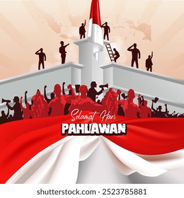 hari pahlawan indonesia heroes day hotel Yamato red, white flag banner