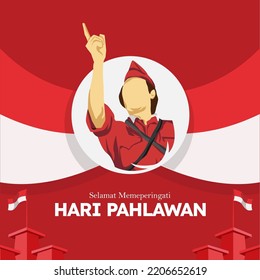 Hari Pahlawan Nasional Means National Heroes Day indonesischer Tag